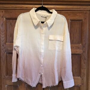 NWT Very J Button-Up Ombré Shirt Size L